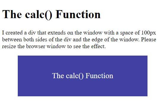 CSS calc() Function